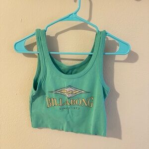 Billabong Teal Crop Top with Logo